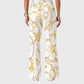 Women's Casual Shirt Collar Metal Chain Printed Scrub Set ST9124