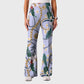 Women's Casual Shirt Collar Metal Chain Printed Scrub Set ST9126