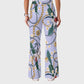 Women's Casual Shirt Collar Metal Chain Printed Scrub Set ST9126