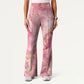 Women's Casual Shirt Collar Marble Printed Scrub Set ST9127