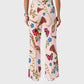 Women's Casual Shirt Collar Metal Chain Printed Scrub Set ST9128