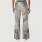 Women's Casual Shirt Collar Marble Printed Scrub Set ST9129