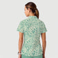 Women's Casual Shirt Collar Flower Printed Scrub Set ST91210