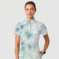 Women's Casual Shirt Collar Flower Printed Scrub Set ST91212
