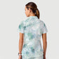 Women's Casual Shirt Collar Flower Printed Scrub Set ST91212
