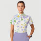 Women's Casual Shirt Collar Flower Printed Scrub Set ST91213