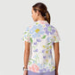 Women's Casual Shirt Collar Flower Printed Scrub Set ST91213