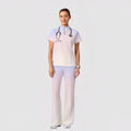 Women's Casual Shirt Collar Gradient Printed Scrub Set ST91214