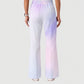 Women's Casual Shirt Collar Gradient Printed Scrub Set ST91215