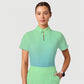 Women's Casual Shirt Collar Gradient Printed Scrub Set ST91216