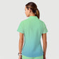 Women's Casual Shirt Collar Gradient Printed Scrub Set ST91216