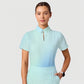 Women's Casual Shirt Collar Gradient Printed Scrub Set ST91217