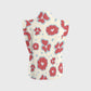 Women's Stand-Up Tie Zipper Floral Printed Scrub Set SF9121