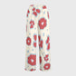 Women's Stand-Up Tie Zipper Floral Printed Scrub Set SF9121