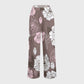Women's Stand-Up Tie Zipper Floral Printed Scrub Set SF9122