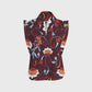 Women's Stand-Up Tie Zipper Floral Printed Scrub Set SF9123