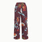 Women's Stand-Up Tie Zipper Floral Printed Scrub Set SF9123