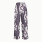 Women's Stand-Up Tie Zipper Floral Printed Scrub Set SF9124