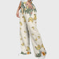 Women's Stand-Up Tie Zipper Floral Printed Scrub Set SF9125