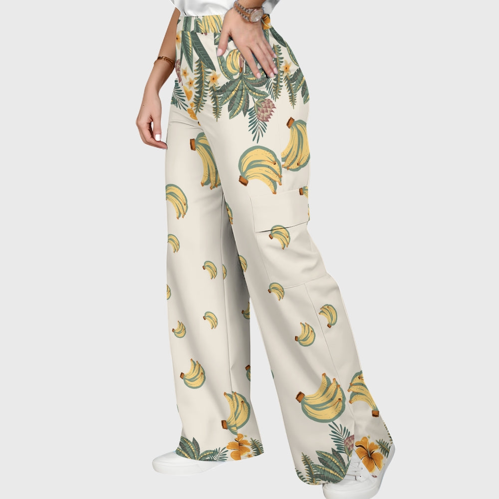 Women's Stand-Up Tie Zipper Floral Printed Scrub Set SF9125