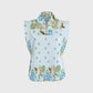 Women's Stand-Up Tie Zipper Floral Printed Scrub Set SF9127