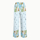 Women's Stand-Up Tie Zipper Floral Printed Scrub Set SF9127