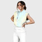 Women's Stand-Up Tie Zipper Gradient Printed Scrub Set SF91210