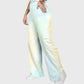 Women's Stand-Up Tie Zipper Gradient Printed Scrub Set SF91210