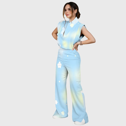 Women's Clouds Ombre Printed Scrub Set SF91211