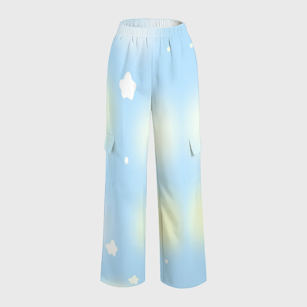 Women's Clouds Ombre Printed Scrub Set SF91211