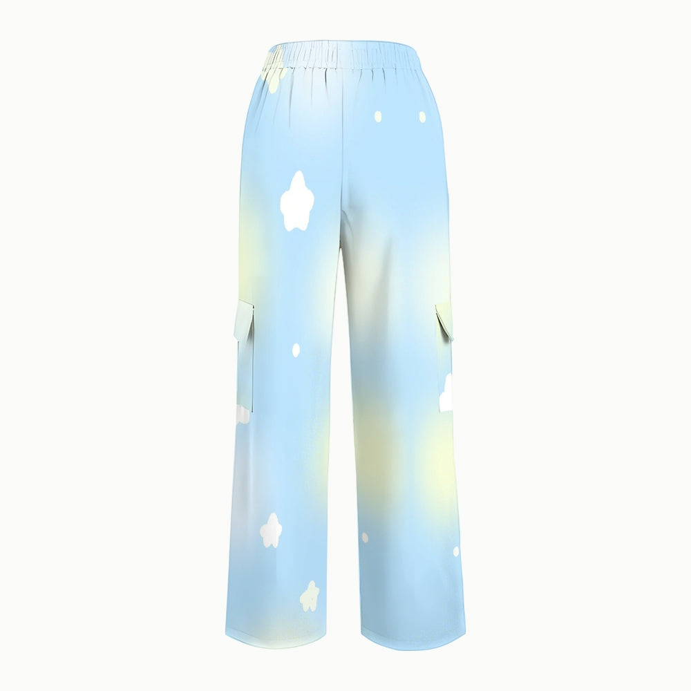 Women's Clouds Ombre Printed Scrub Set SF91211