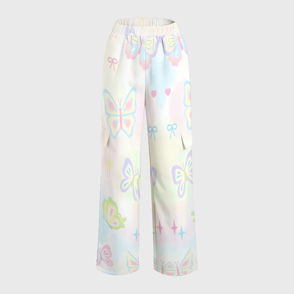 Women's Stand-Up Tie Zipper Gradient Printed Scrub Set SF91212