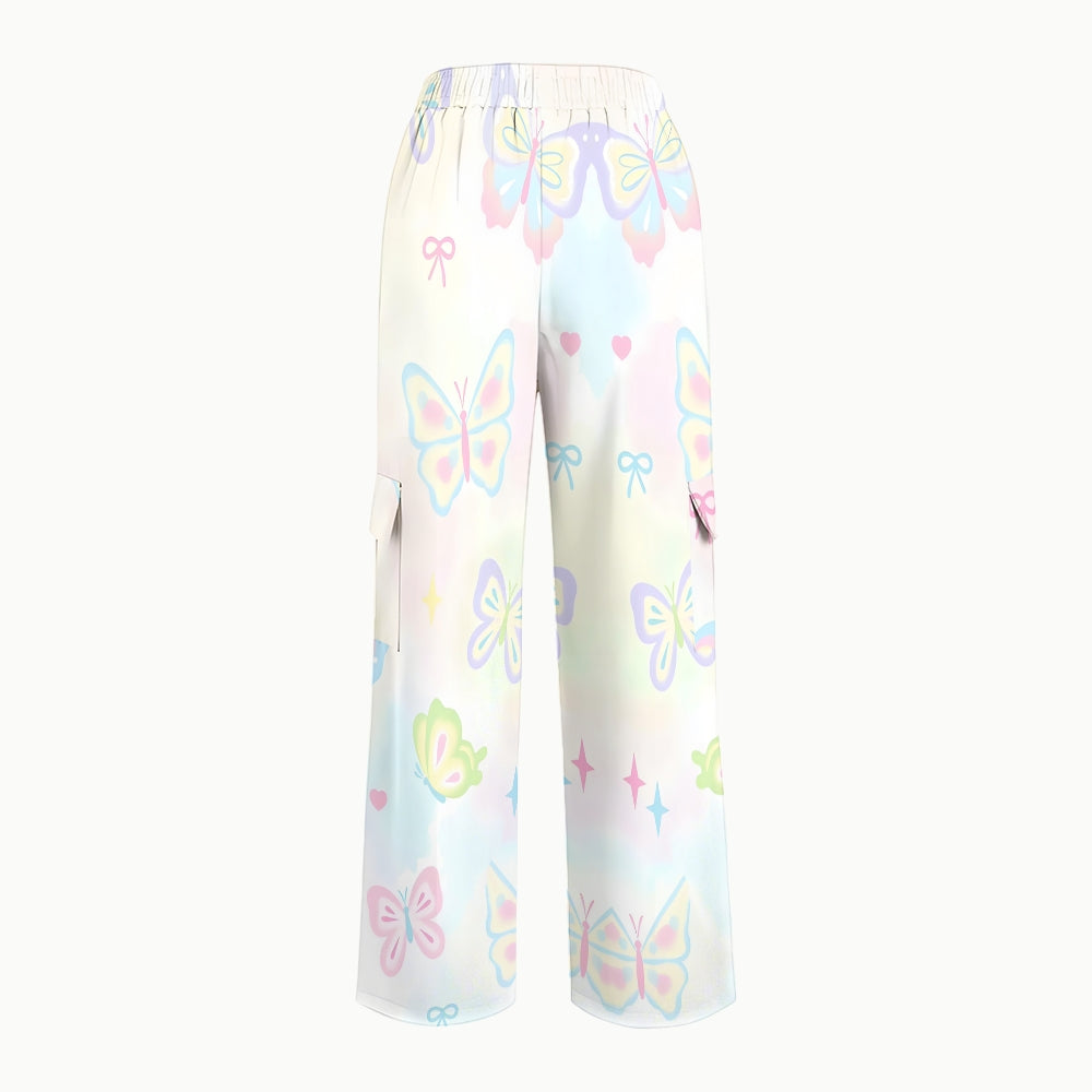 Women's Stand-Up Tie Zipper Gradient Printed Scrub Set SF91212
