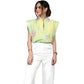 Women's Stand-Up Tie Zipper Gradient Printed Scrub Set SF91213