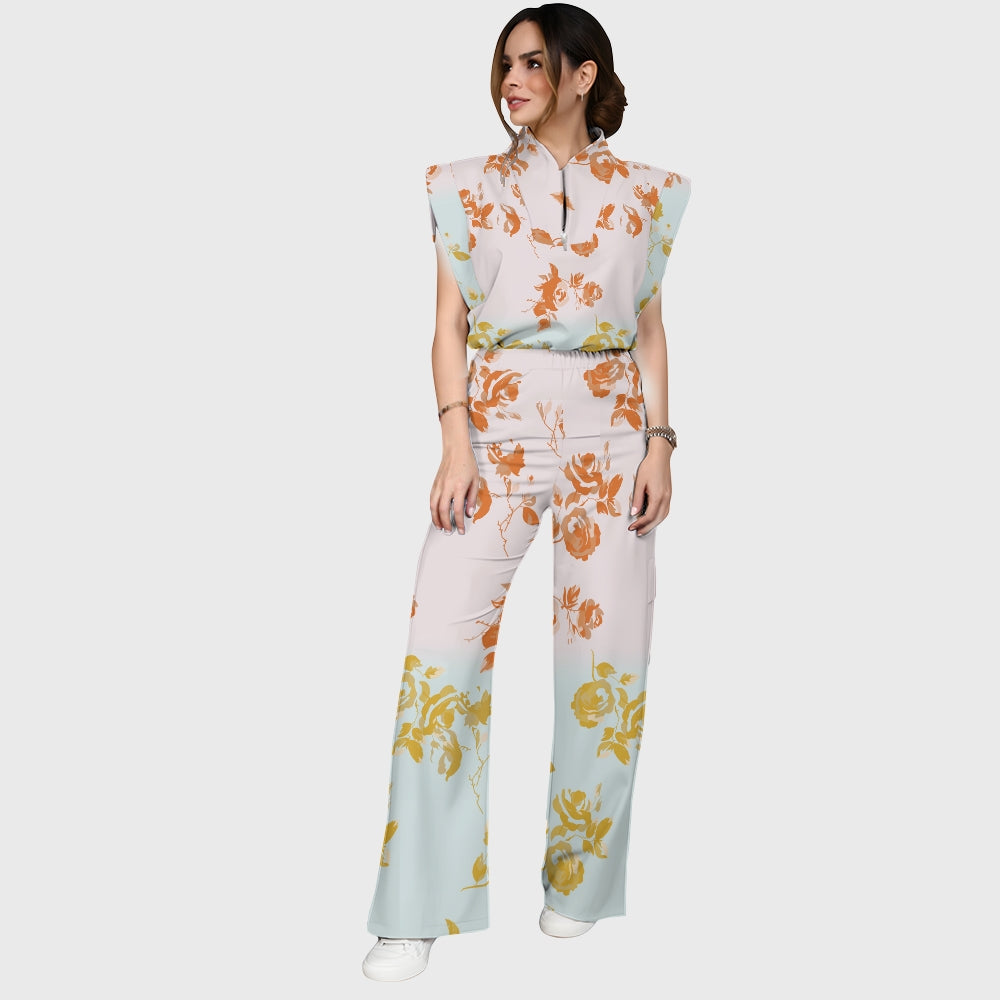 Women's Floral Ombre Printed Scrub Set SF91214