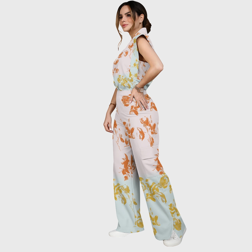 Women's Floral Ombre Printed Scrub Set SF91214