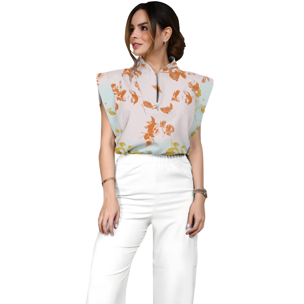 Women's Floral Ombre Printed Scrub Set SF91214