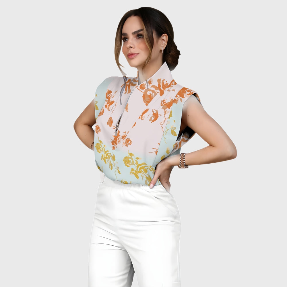 Women's Floral Ombre Printed Scrub Set SF91214