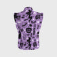 Women's Stand-Up Tie Zipper Halloween Printed Scrub Set SF91216