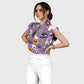 Women's Stand-Up Tie Zipper Halloween Printed Scrub Set SF91217