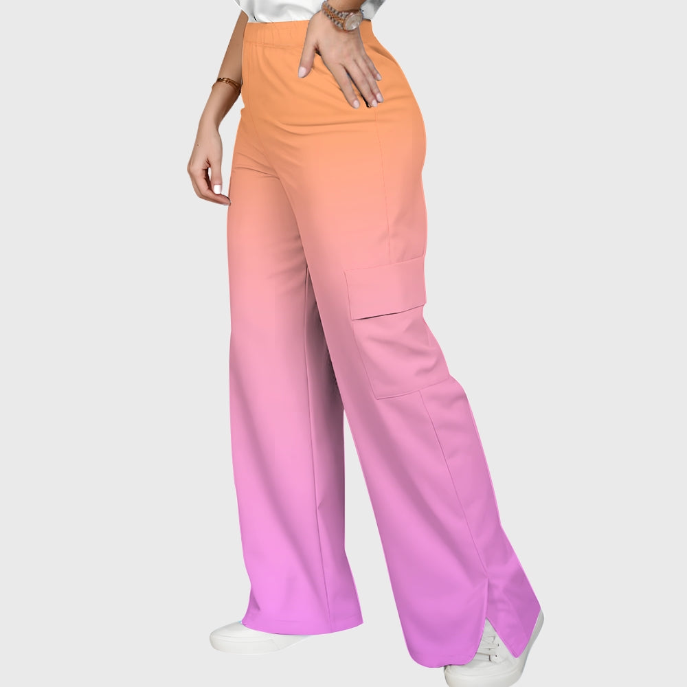 Women's Stand-Up Tie Zipper Halloween Printed Scrub Set SF91218