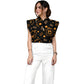 Women's Stand-Up Tie Zipper Halloween Printed Scrub Set SF91219