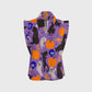 Women's Stand-Up Tie Zipper Halloween Printed Scrub Set SF91220