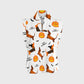 Women's Stand-Up Tie Zipper Halloween Printed Scrub Set SF91221
