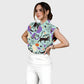 Women's Stand-Up Tie Zipper Halloween Printed Scrub Set SJ91727