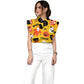 Women's Stand-Up Tie Zipper Halloween Printed Scrub Set SJ91734