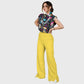 Women's Stand-Up Tie Zipper Halloween Printed Scrub Set SJ91737