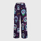 Women's Stand-Up Tie Zipper Halloween Printed Scrub Set SJ91745