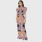 Women's Stand-Up Tie Zipper Halloween Printed Scrub Set SW92711