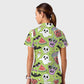 Women's Casual Shirt Collar Halloween Printed Scrub Set SJ9271